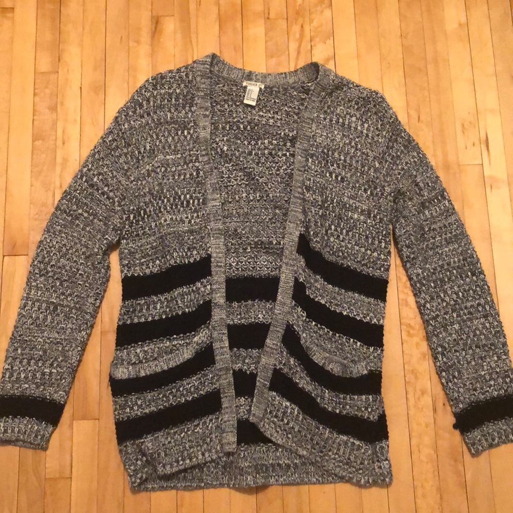 Gray and black long sweater